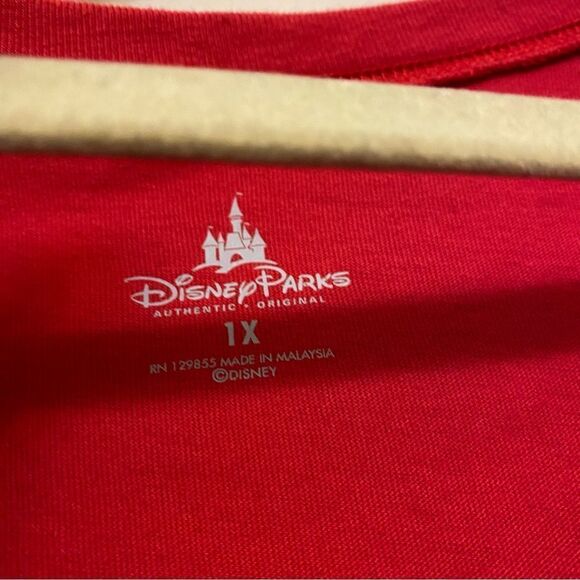 Disney Parks red Mickey and Minnie metal stud stars short sleeve plus t shirt 1X - Picture 4 of 11